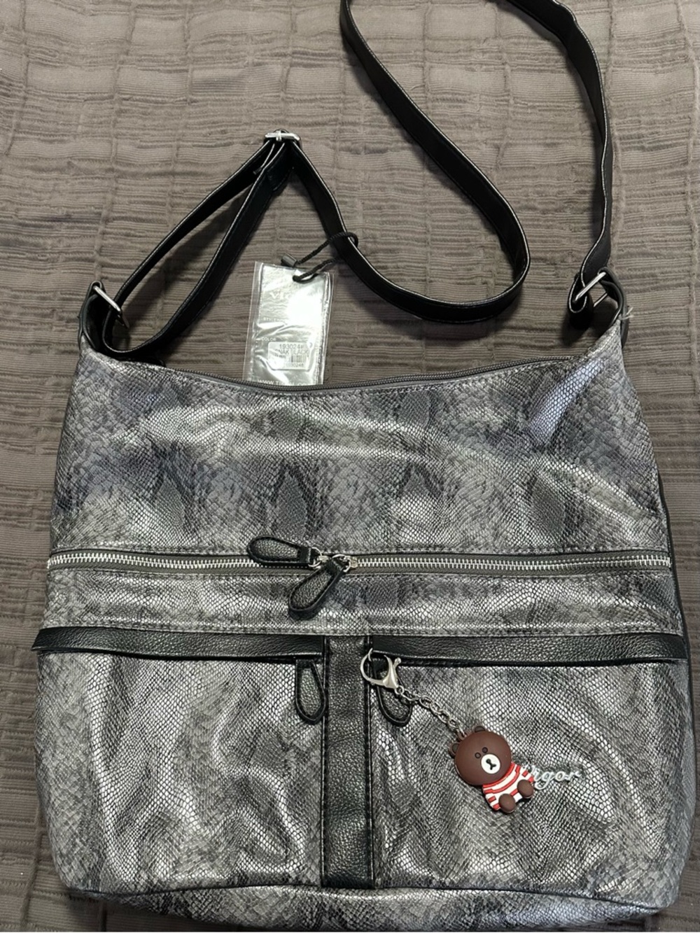 Women’s Crossbody faux leather new bag with zippered compartments long strap